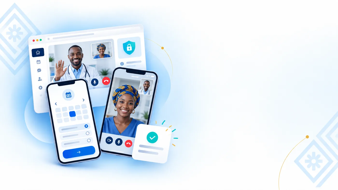 Téléconsultation entre une patiente et un professionnel de santé